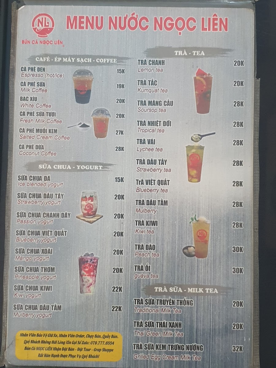 Menu Bún Chả Cá Ngọc Liên-1