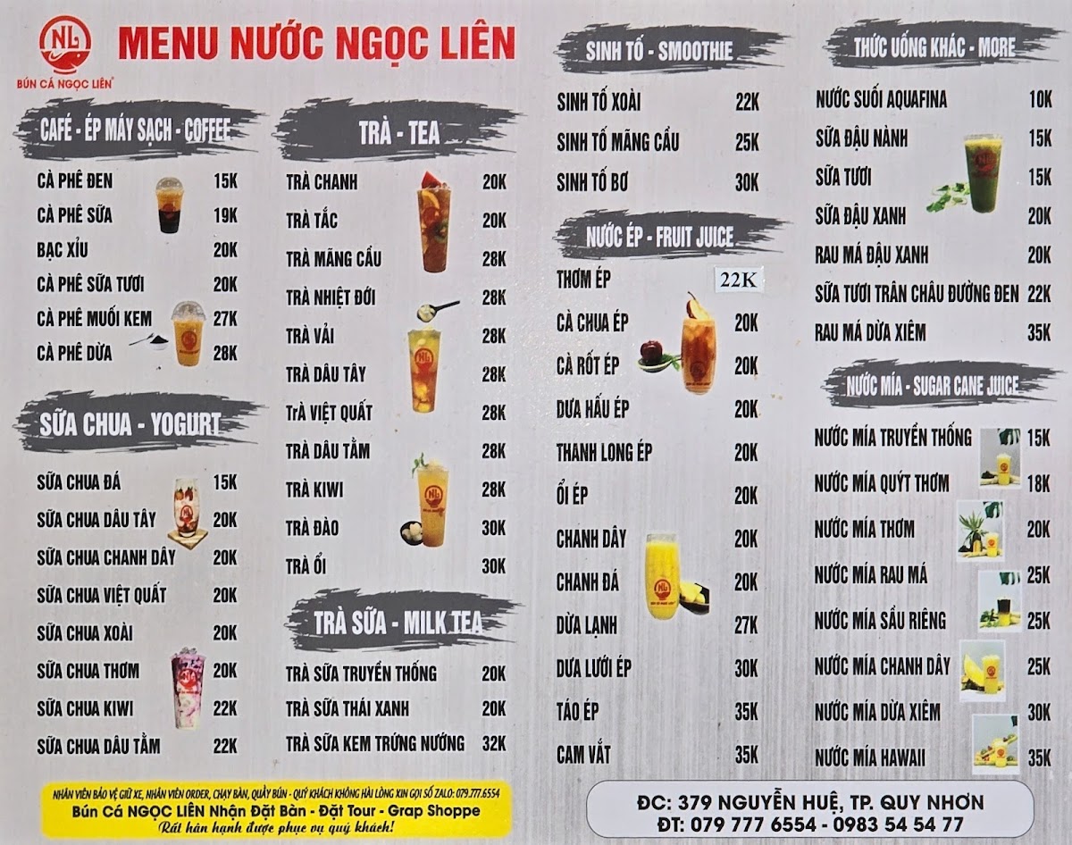 Menu Bún Chả Cá Ngọc Liên-2