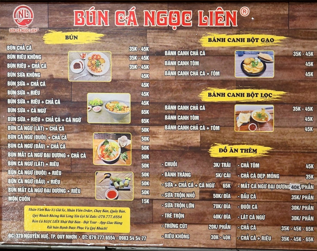 Menu Bún Chả Cá Ngọc Liên-5