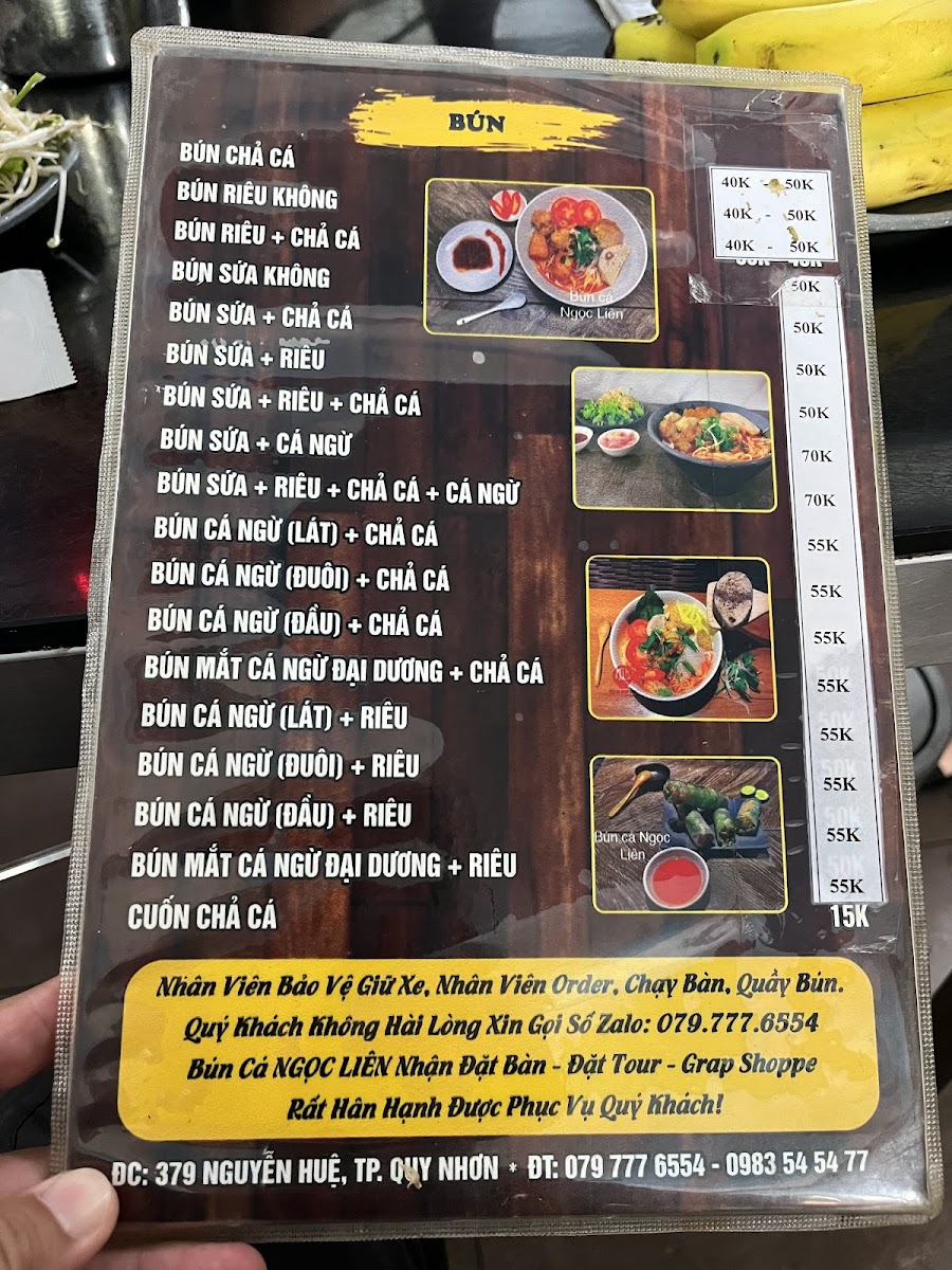 Menu Bún Chả Cá Ngọc Liên-6