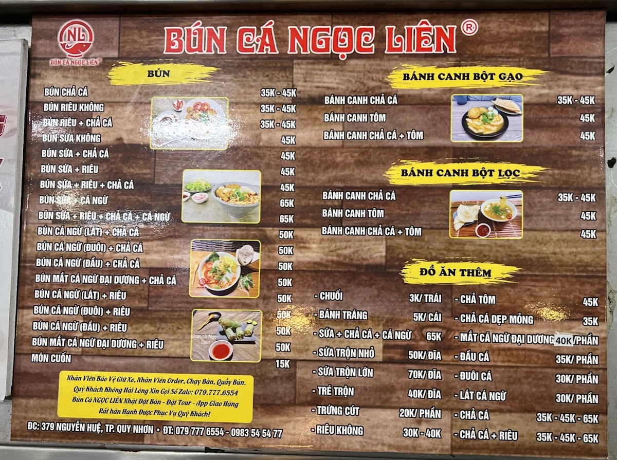 Menu Bún Chả Cá Ngọc Liên-8